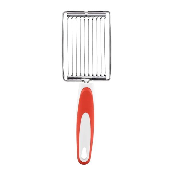 Stainless Steel Luncheon Meat Cutter & Slicer: Versatile Knife for Cheese, Eggs, Ham & Tomatoes - Ergonomic Handle (Orange)