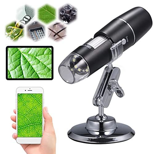 Luqeeg Digital Microscope 0X to 1000X HD Handheld USB Camera with Adjustable Stand for Cellphones and Tablets