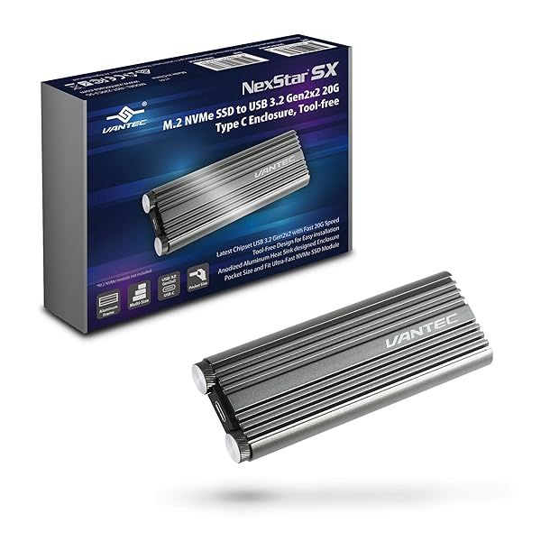 Fast M.2 NVMe SSD to USB 3.2 Gen2x2 Enclosure - NST-220C3-SG for High-Speed Data Transfer