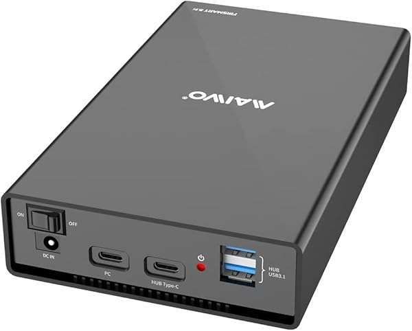 MAIWO External Hard Drive Enclosure: 6Gbps SATA III Hub for 3.5/2.5 Inch SSD/HDD, USB C & USB A Compatible with Seagate, Samsung, Xbox