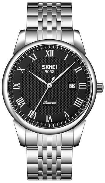 MASTOP Mens Quartz Watch Roman Numeral Business Casual Fashion Analog Wrist Watch Classic Calendar Date Window 30M Waterproof Comfortable Leather Watches (Steel Black)