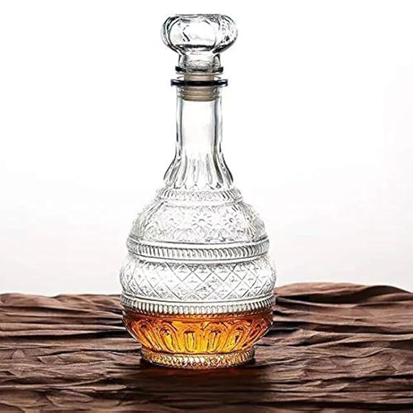 MDLUU Glass Liquor Decanter with Airtight Stopper for Whiskey Vodka Bourbon 34oz Perfect for Home Bar Party Decor Gift