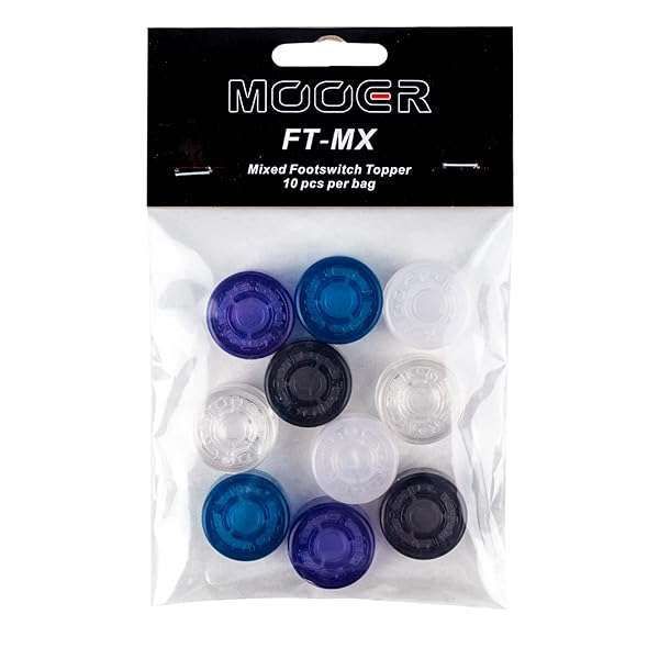 Shop MOOER Candy Colorful Footswitch Toppers - Black, Blue, Purple, Transparent & White (FT-MX-CO) for Your Pedalboard!