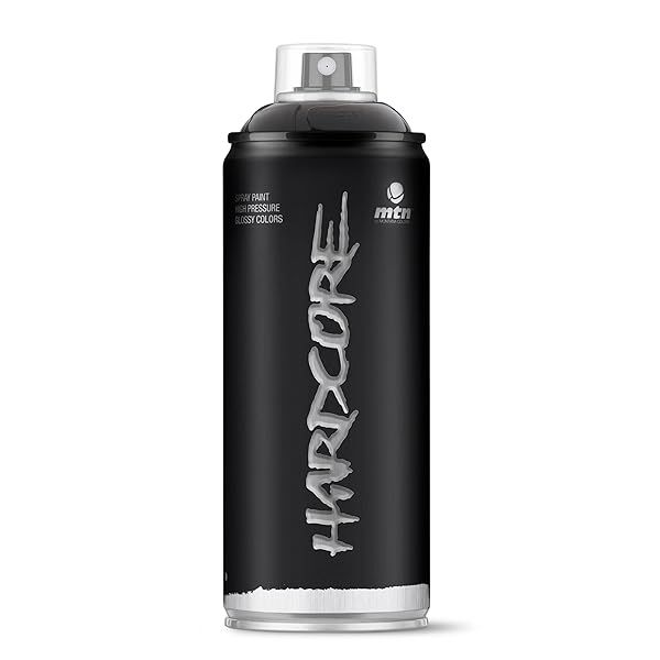 MTN Hardcore Spray Paint RV9011 Black - High-Quality, Fast-Drying Paint for Artists & DIY Projects
