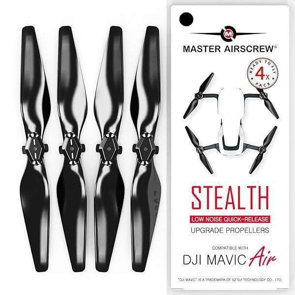 Master Airscrew Stealth Propellers for DJI Mavic Air - Black, 4 Pack for Enhanced Performance
