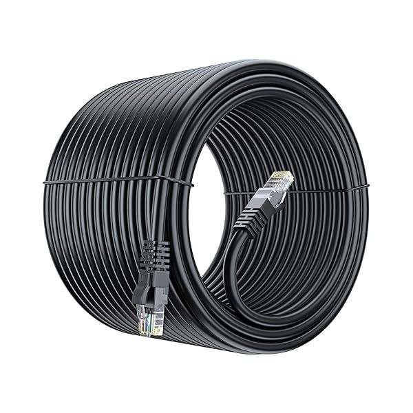 Maximm 300 Ft Cat 6 Ethernet Cable - 100% Pure Copper LAN & Internet Patch Cable (Black) for Fast Networking