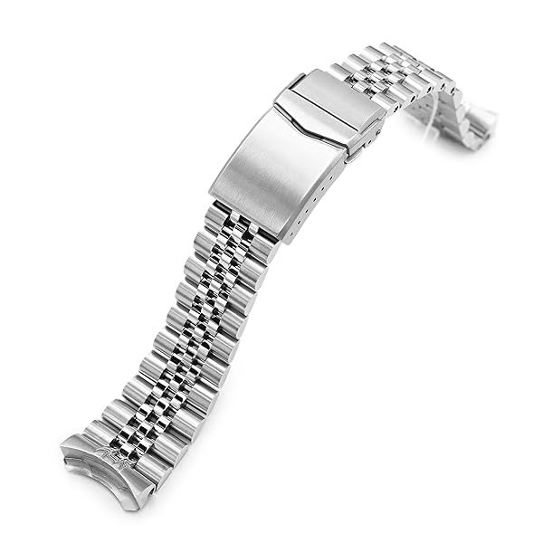 MiLTAT 22mm Super-JUB Watch Band for Seiko 5 Sports GMT SSK001 SSK003 - 2-Tone Polished V-Clasp