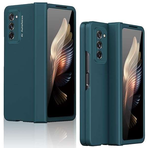 Miimall Galaxy Z Fold 2 Case with Hinge Coverage & Glass Protector - Heavy Duty Bumper for Men & Women (Green)