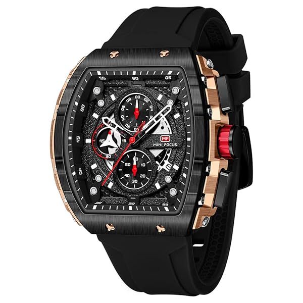 Shop Mini Focus Men's Casual Outdoor Watch - Waterproof, Chronograph, Luminous, Soft Silicon Band