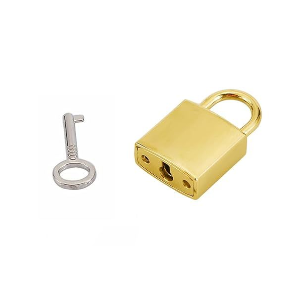 Mini Metal Lock: Zinc Replacement Padlock with Keys - Glossy Gold Finish for Security