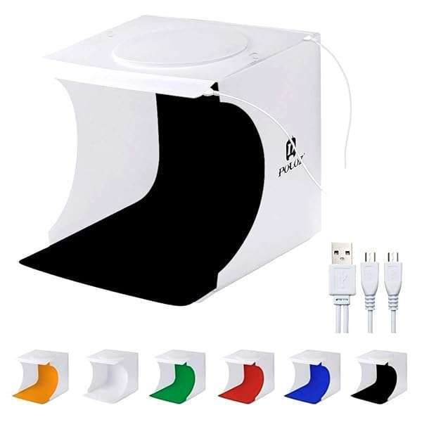 Mini Photo Studio Light Box: Super Bright Portable Shooting Tent with 6 Backdrops & Carrying Bag (20cm)