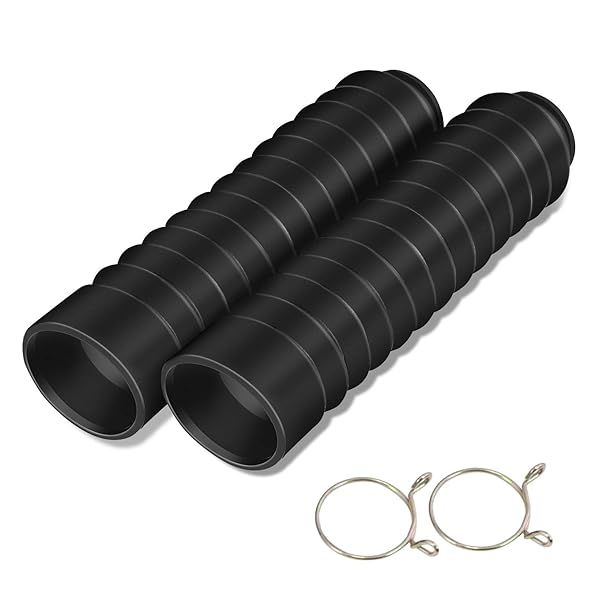 Motorcycle Fork Cover & Rubber Shock Absorber Boot - 205x42mm Front Fork Guards (Black) - Durable Protection