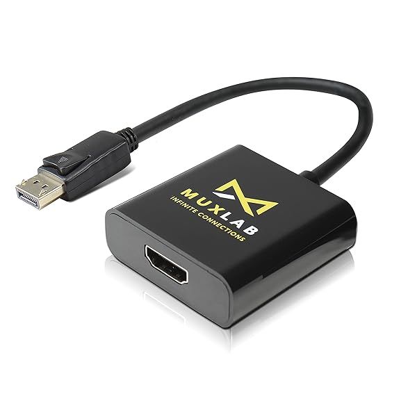 MuxLab 4K Active DisplayPort to HDMI Adapter - HDR 4K@60, Plug & Play, Compact Design for PC & Laptop