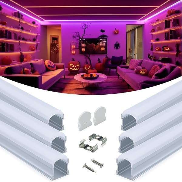 Buy Muzata 6Pack 3.3FT LED Strip Channel - Thicker Milky White Cover, No Hot Spots, Perfect LED Diffuser for Bright Lighting