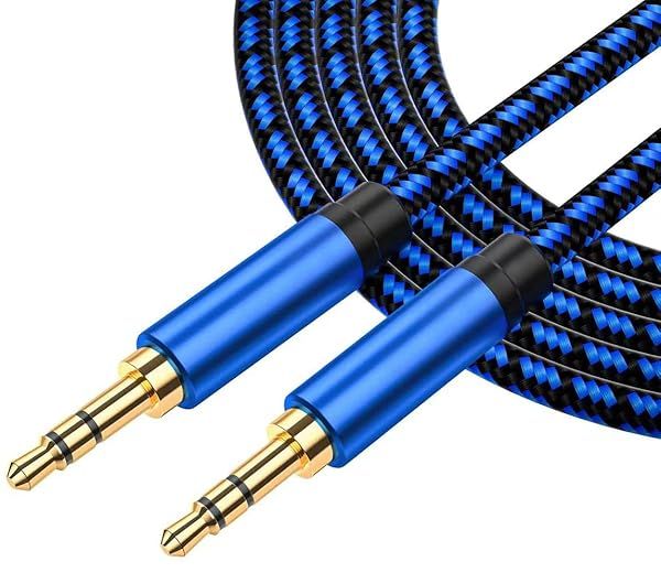 NC XQIN 30ft Aux Cord - Nylon Braided 3.5mm Audio Cable for Car, Headphones, Speakers & More