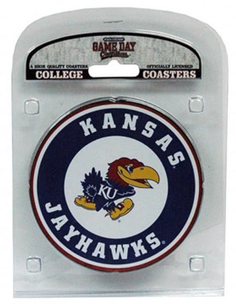 Buy NCAA Kansas Jayhawks Coaster Set (Pack of 4) - Official Team Logo Merchandise
