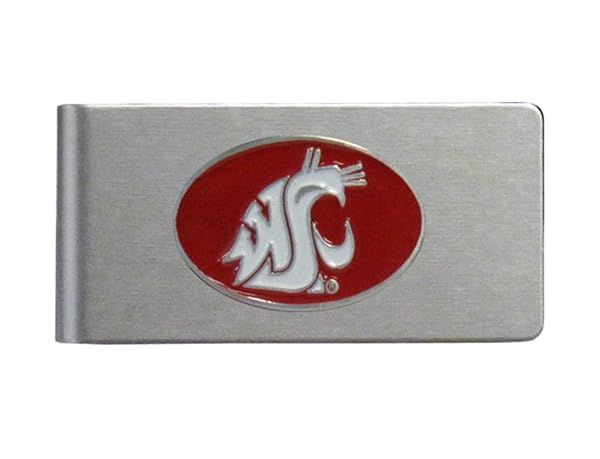 Shop NCAA Washington State Cougars Brushed Metal Money Clip - Stylish Team Color Accessory