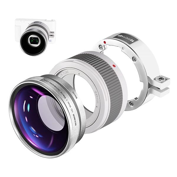 NEEWER 2 in 1 Wide Angle Lens for Sony ZV1 Camera 18mm HD and 10x Macro with Extension Tube and Cleaning Cloth