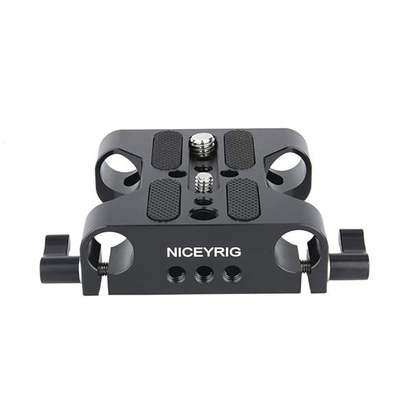 NICEYRIG 15mm Camera Base Plate & Rod Clamp for DSLR Rig Support - Versatile & Durable