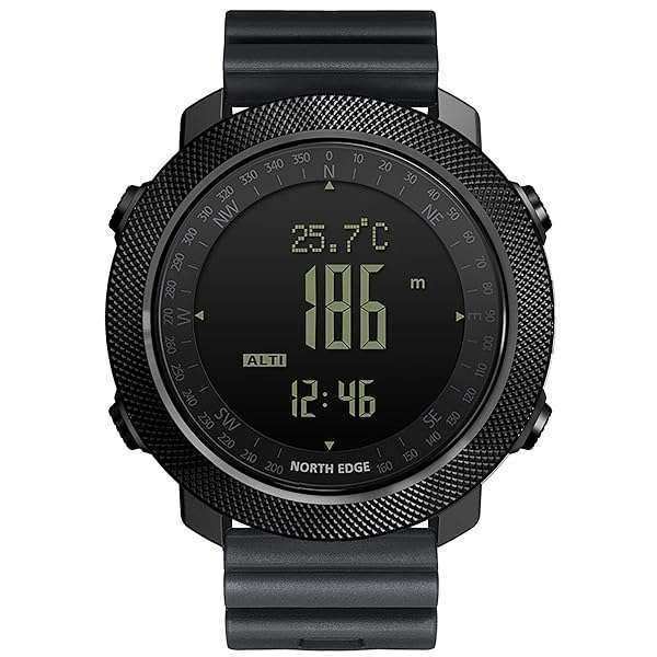 North Edge Apache Tactical Watches: Durable Digital Outdoor Sports Watch with Compass & Pedometer for Men