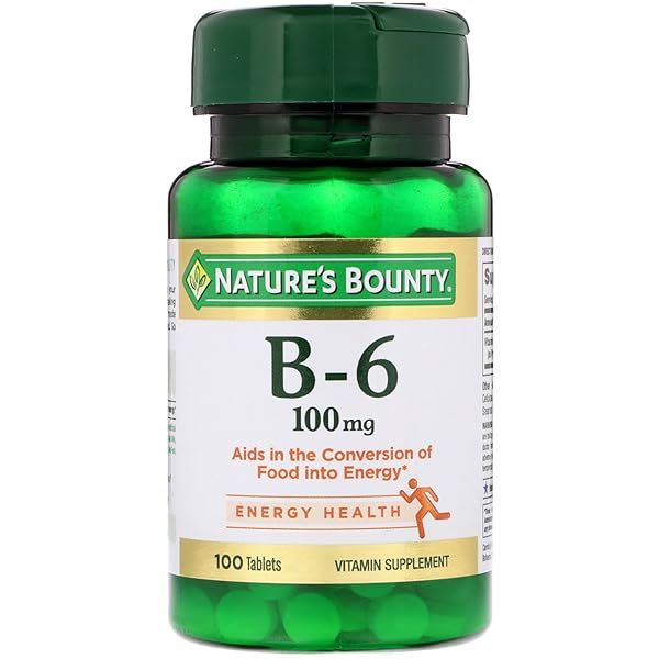 Nature's Bounty Vitamin B6 100mg - 400 Tablets (Pack of 4) for Energy & Mood Support