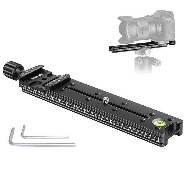Neewer 200mm Nodal Slide Rail with Quick Release Clamp - Professional Camera Accessory