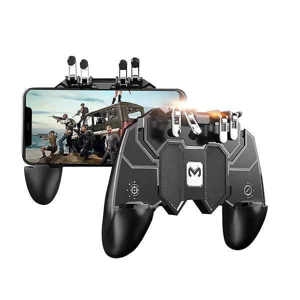 Newseego Mobile Game Controller: Upgrade with 6-Finger Trigger for Android & iOS - Perfect for Shooter Games Like Knives Out