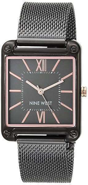 Nine West Women's Gunmetal Quartz Dress Watch - Stainless Steel Strap, Model NW/2091GYGY