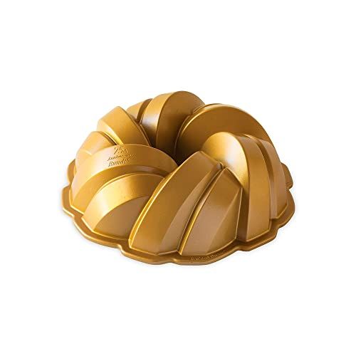 Nordic Ware 75th Anniversary Bundt Cake Pan - Gold 12 Cup Braided Rope Design