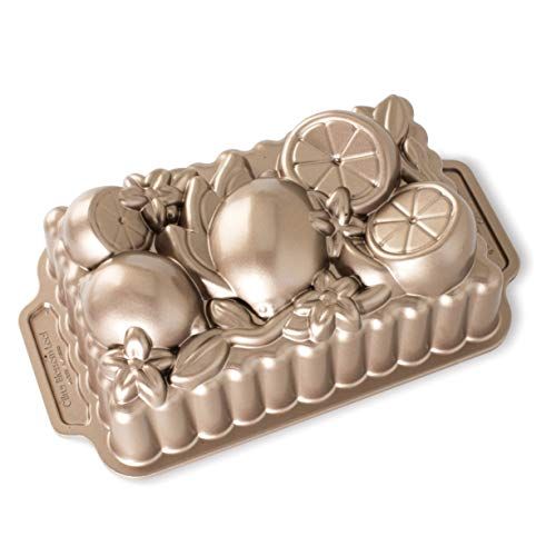 Nordic Ware Copper Citrus Blossom Loaf Pan - 6-Cup Silver Bakeware for Perfect Cakes