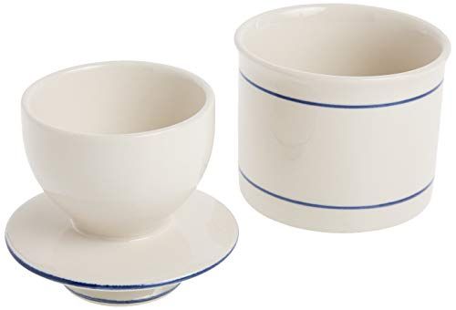 Norpro Glazed Stoneware Butter Keeper in White - Perfect for Fresh Butter Storage