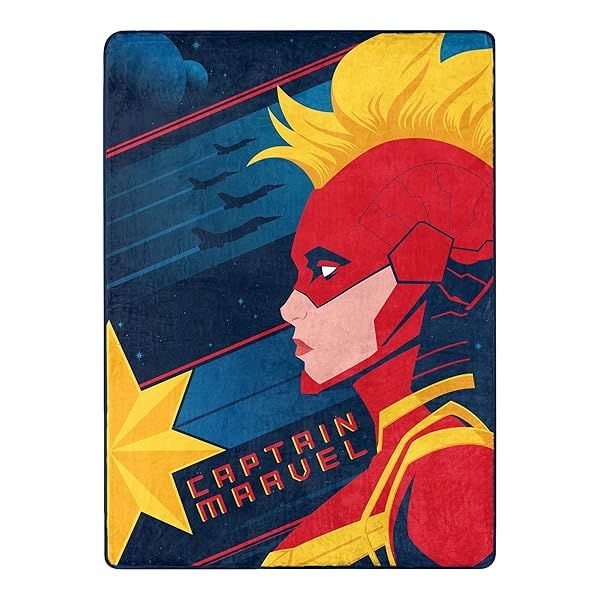 Northwest Captain Marvel Silk Touch Throw Blanket - 46x60 Bold Leader Design for Ultimate Comfort