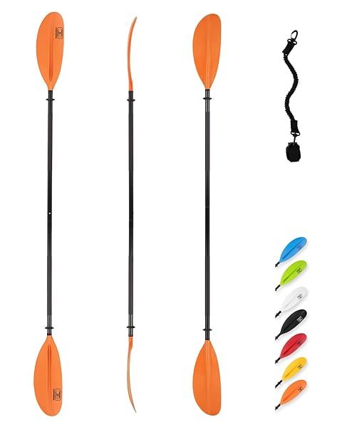 Buy OCEANBROAD 90.5in Kayak Paddle - Lightweight Alloy Shaft with Paddle Leash, Perfect for Boating & Canoeing - Orange