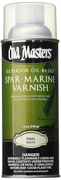 OLD MASTERS 92310 Spar Varnish 12 oz Satin - Durable Finish for Wood Protection