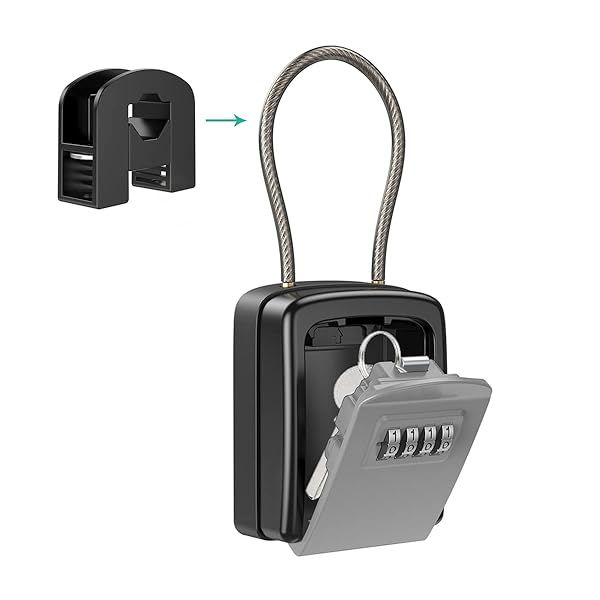 ORIA Key Lock Box Resettable 4 Digit Combination Waterproof Key Safe for Home Warehouse Indoor Outdoor Storage