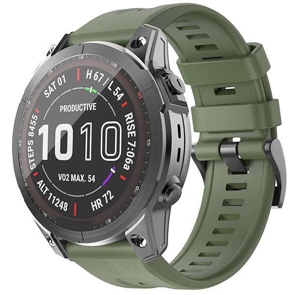 OVERSTEP Fenix 7 Watch Band Soft Silicone 22mm Strap for Garmin Fenix 5 5 Plus 6 6 Pro Military Green