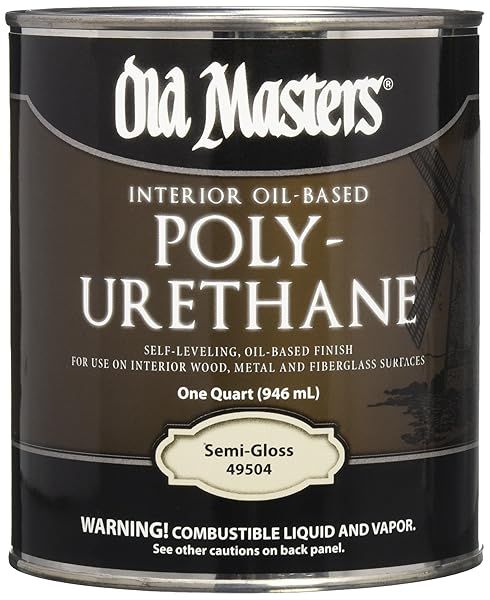 Old Masters 1 Quart Polyurethane Oil-Based Finish Semi-Gloss Clear - Durable Wood Protection