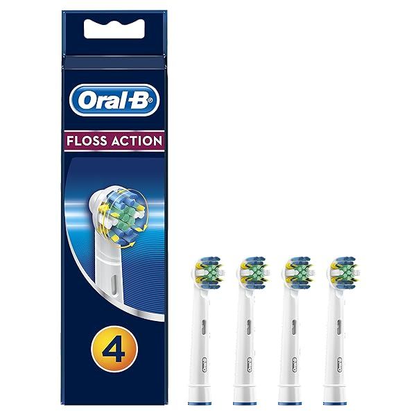 Oral-B Floss Action Replacement Heads (4 ct) - Superior Cleaning for Healthier Gums