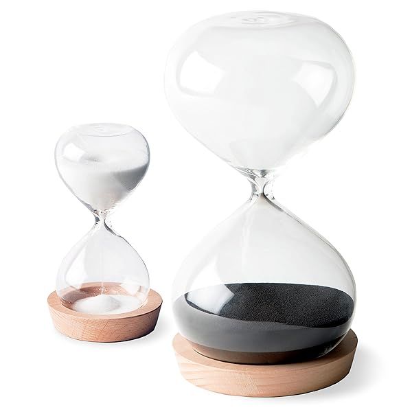 OrgaNice Hourglass Sand Timer Set 30 Minute and 5 Minute Improve Productivity Stay Focused Efficient Time Management Tool Gift Ready