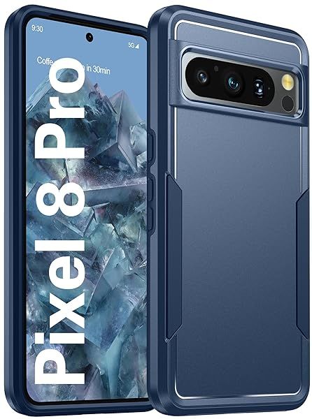 Oterkin Heavy Duty Phone Case for Google Pixel 8 Pro 15FT Military Grade Shockproof Anti-Scratch Anti-Slip Protection Blue