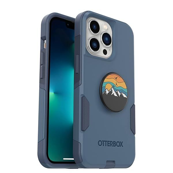 OtterBox Commuter Series Bundle for iPhone 13 PRO Rock Skip Way with PopSockets PopGrip Mountain HIGH