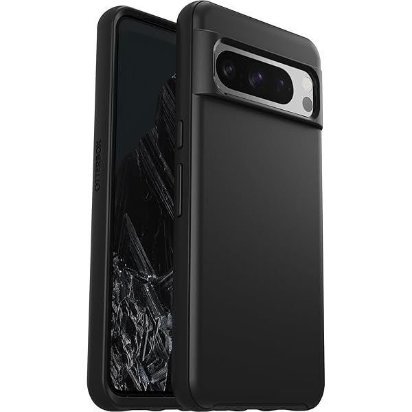 OtterBox Google Pixel 8 Pro Symmetry Series Case Black Ultra Sleek Wireless Charging Compatible with Camera and Screen Protection