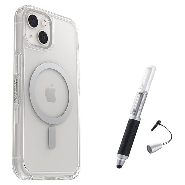 OtterBox Symmetry Case with MagSafe for iPhone 13 Clear with Bamboo Pocket Expandable Stylus Non Retail Packaging