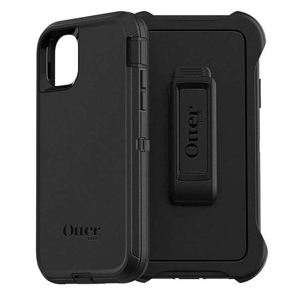OtterBox iPhone 11 Defender Series Case - Rugged Black Protection with Holster Clip & Kickstand