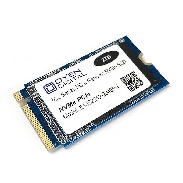 Oyen Digital 2TB M2 2242 NVMe PCIe 3D TLC SSD Solid State Drive for High Speed Storage