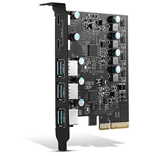 PCIe to USB 3.2/3.1 Gen 2 Card - 10Gbps 5-Port USB Hub for Windows & Mac | Fast Expansion for PCs