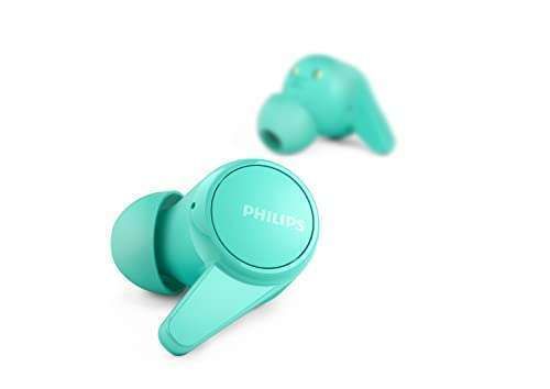 PHILIPS T1207 True Wireless Headphones: 18H Playtime & IPX4 Water Resistance in Teal