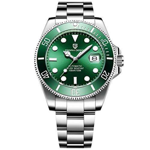 Pagani Design Men's Automatic Watch: Japanese Movement, 100M Waterproof, Stainless Steel & Ceramic Bezel