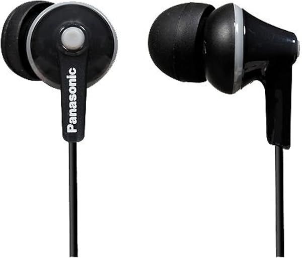 Panasonic RP-HJE125E-K Wired Earphones with 3.5mm Jack - Stylish Black Sound Quality