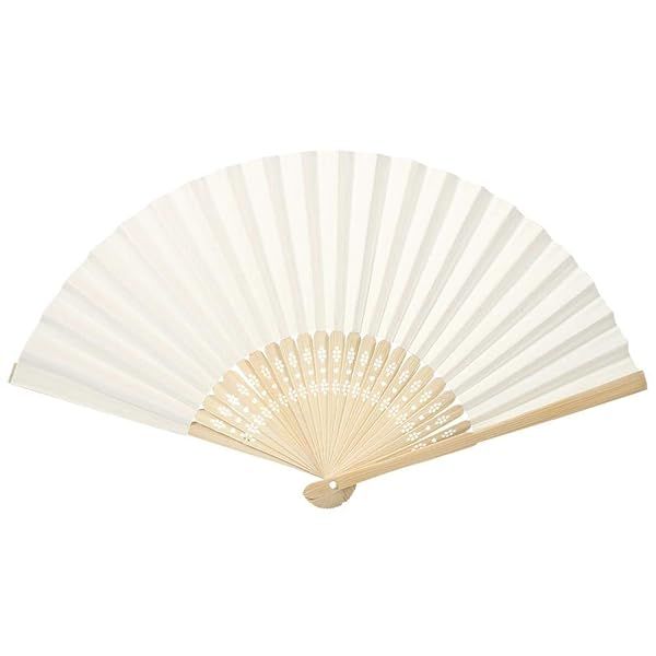 Beige Paper Hand Fan - Foldable Handheld Fan for Weddings, Festivals & Parties | Elegant Decoration